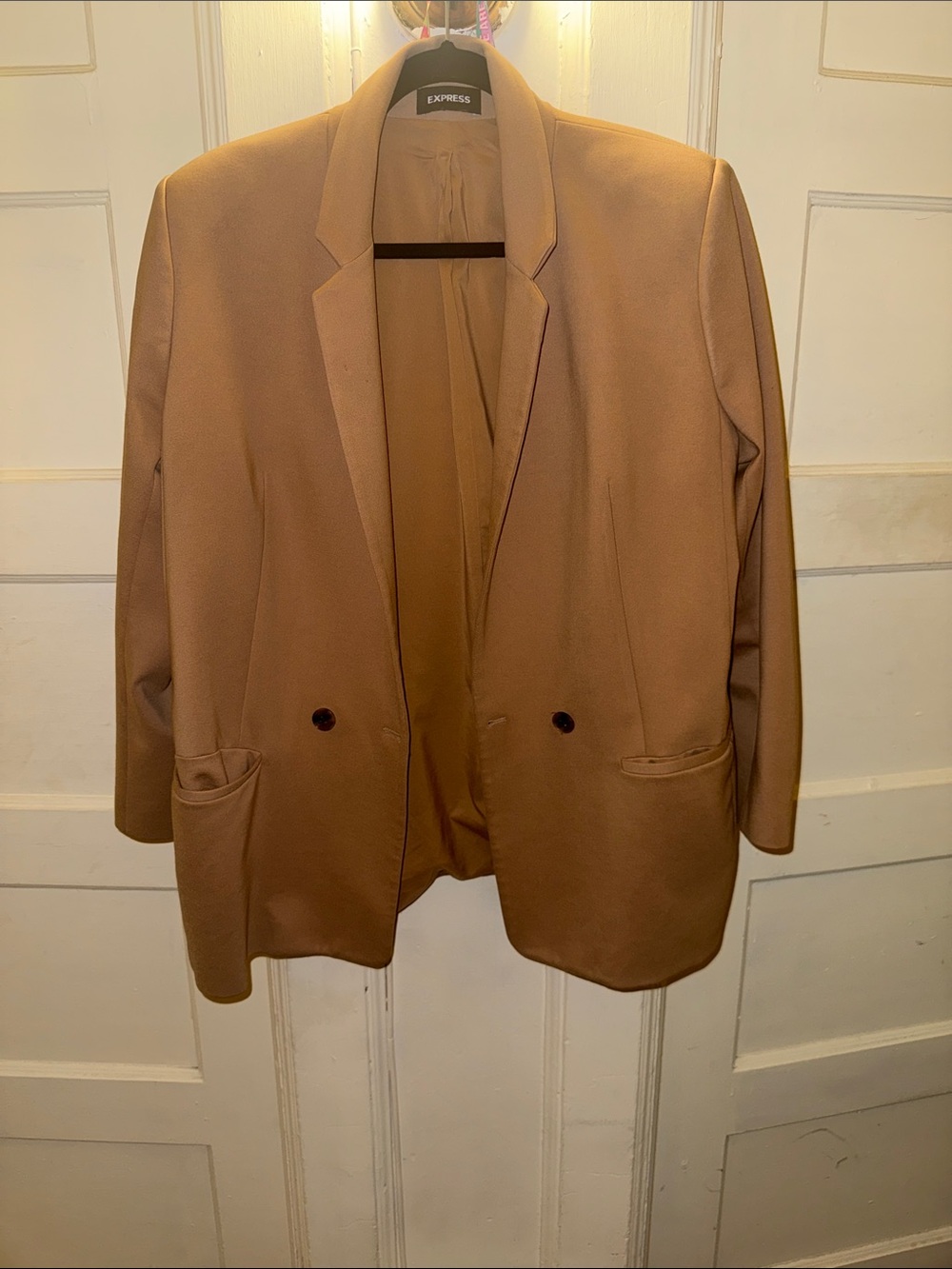 Express Camel-Tone Single-Breasted Blazer